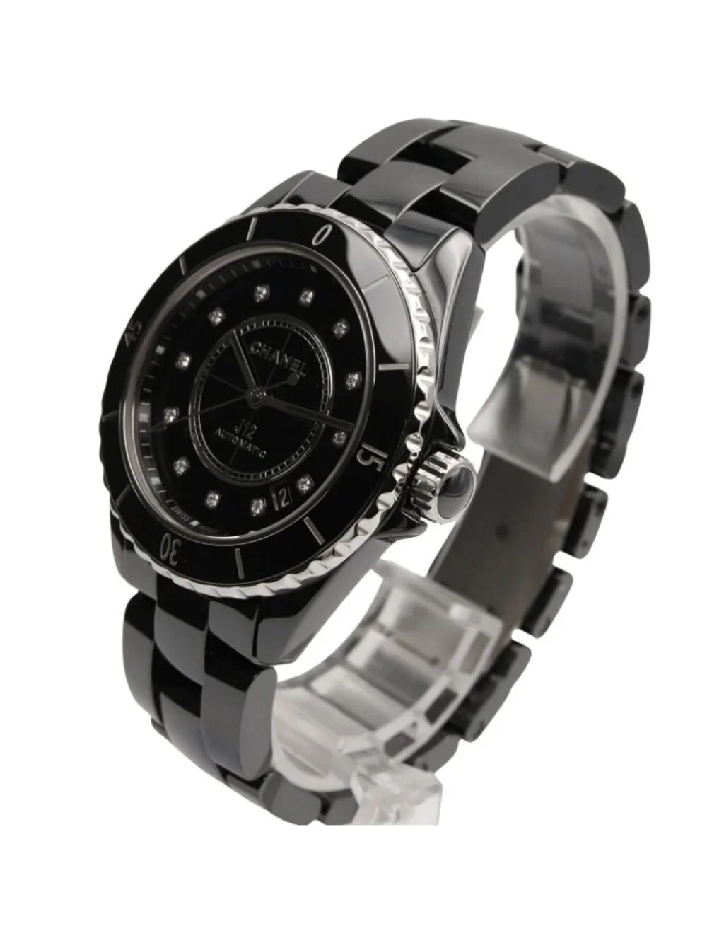 Chanel Watch Diamond Black Ceramic